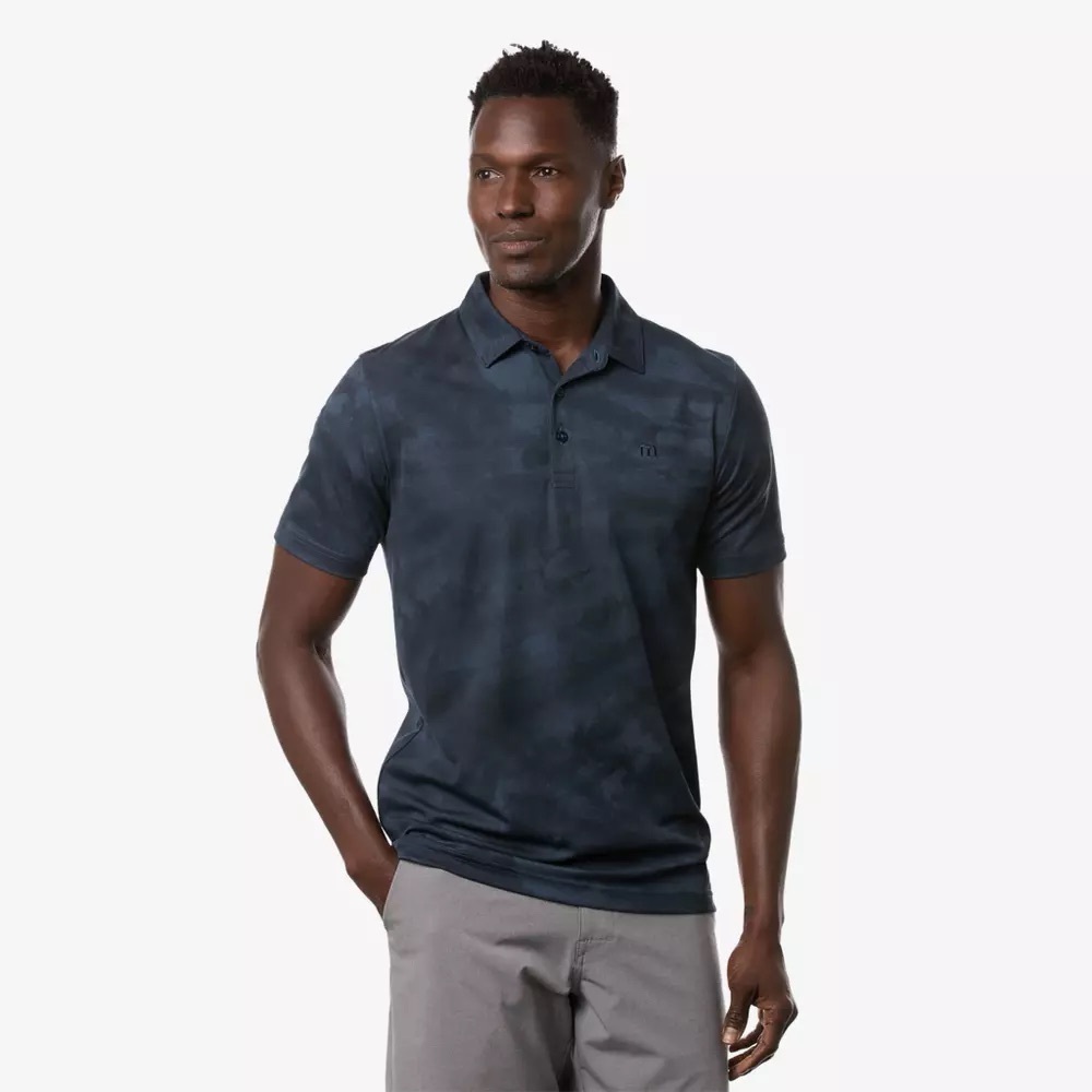 Travis Mathew Capsize Men's Short Sleeve Golf Polo All over print tie dye Medium